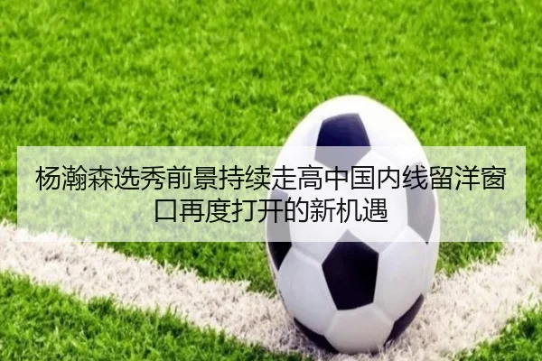 杨瀚森选秀前景持续走高中国内线留洋窗口再度打开的新机遇